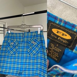 Free People Vintage Plaid Mini skirt *Rare*